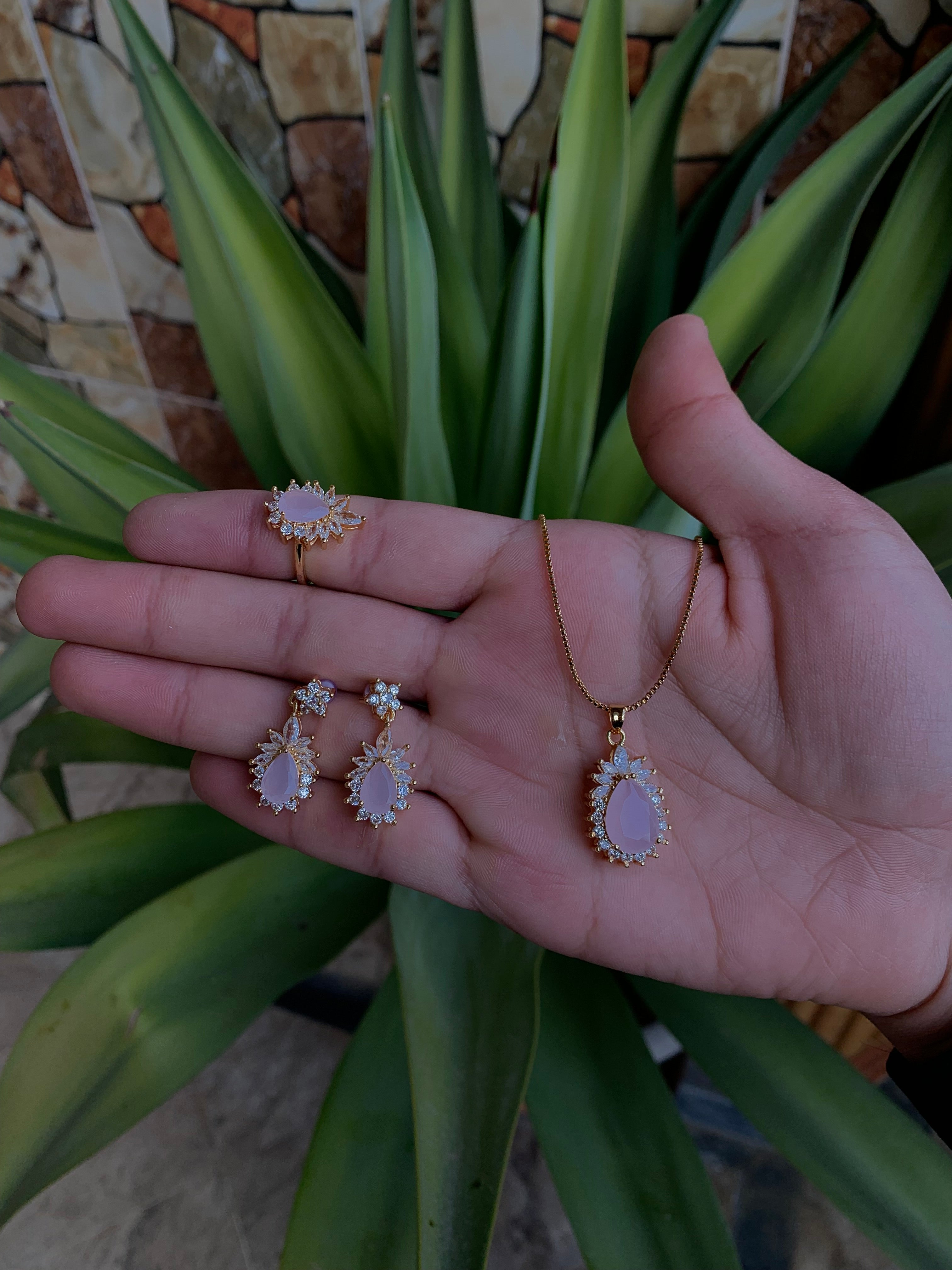 Pink Diamond necklace set