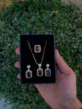 Necklace set with red stone